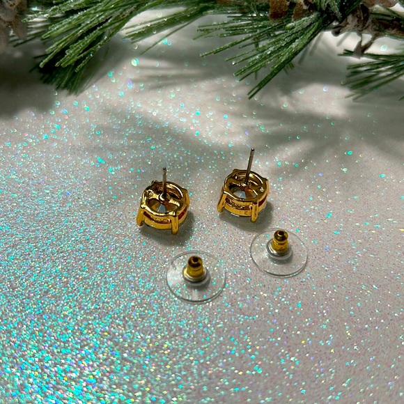 Kate Spade Gumdrop Studs Gold (Clear) NWT - Picture 7 of 13